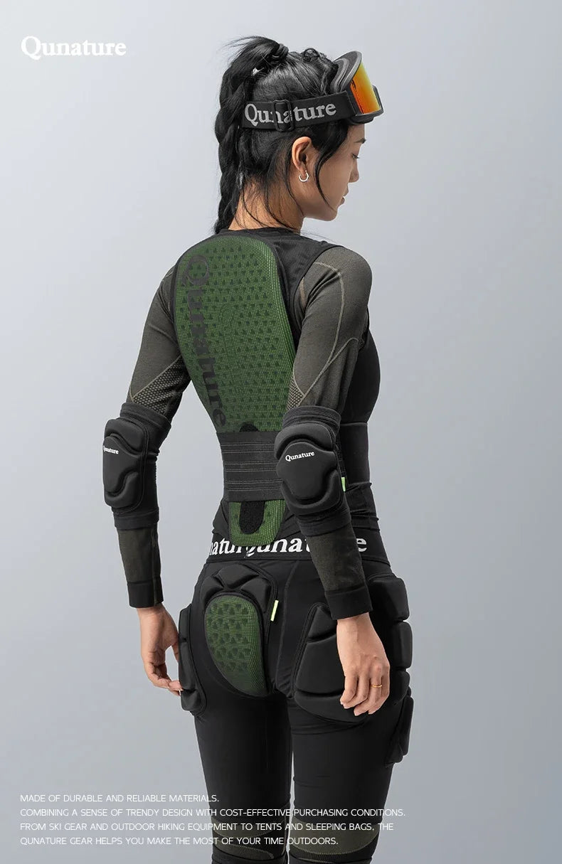 Qunature Adults Ski Vest CE1 Level Anti-Collision Waist Protector Sports EAR Pad Back Protection Vest Anti-Fall Vest Jackets