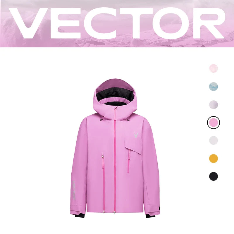 VECTOR Men Women 3L Cotton Ski Jacket Ski Pants Winter Warm Windproof Waterproof Outdoor Sports Snowboard Ski Coat Trousers