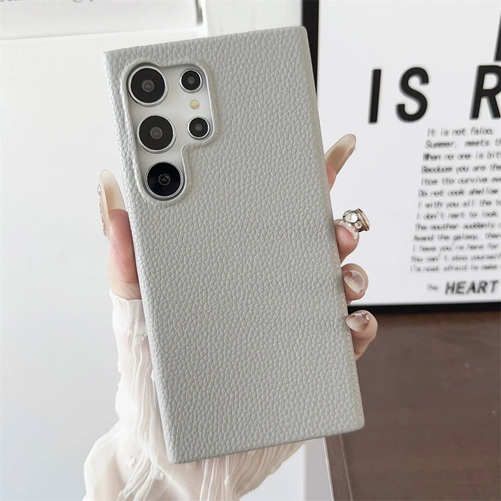 Luxury Lambskin Leather Phone Case For Samsung S22 Plus S23FE S24 Ultra A55 A35 A25 A15 A54 A34 A24 A14 A53 A33 A13 A22 PU Cover