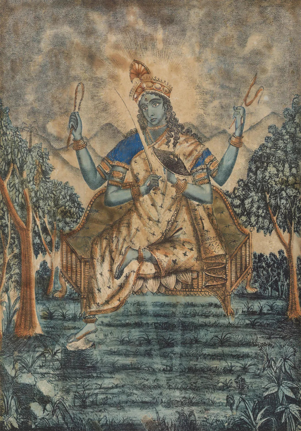 Hindu Goddess Wall Art Kali Mahavidya Poster Tantric Shakti Devi Canvas Painting Home Living Room Decoration Painting