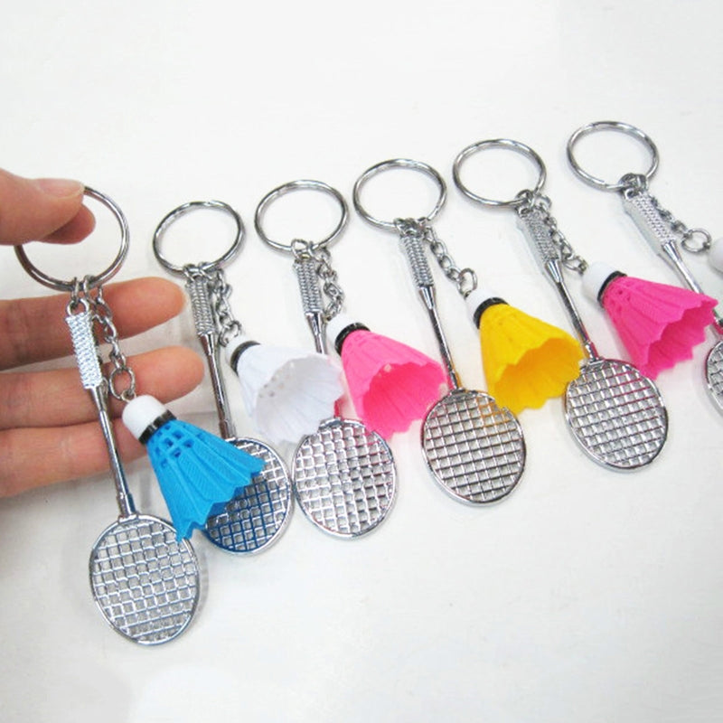 Badminton for KEY Ring Charm Decors, Sports Lovers for Creative Badminton Bat Cu