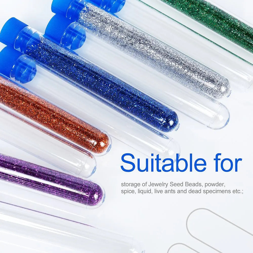 Clear Lab Transparent plastic test tube 10mm-25mm U-shaped bottom with cap tubes school education supplies Wedding Favours