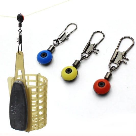 25pcs Running Feeder Swivel Bead With Snap Accessories For Carp Fishing Sliding Rolling Swivel Fishing Fishing Tools Equipment