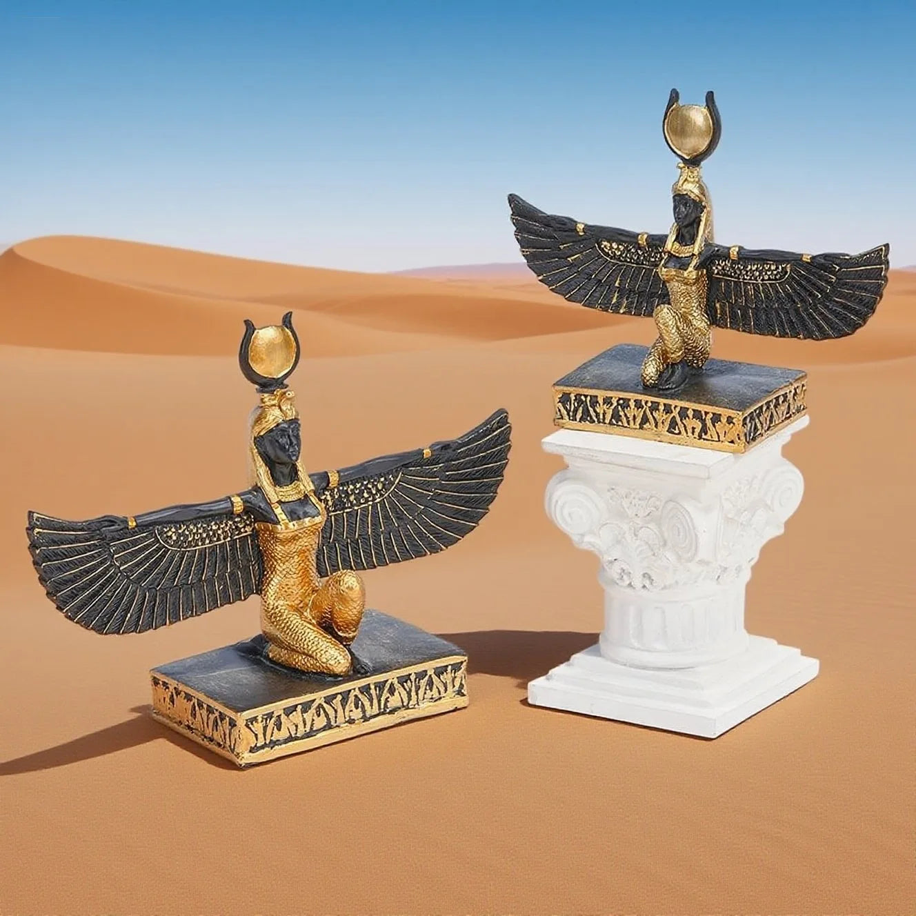Ancient Egyptian Isis Souvenir Goddess Statue: Resin Decorative Ornament for Entryway or TV Cabinet in A Light Luxury Style