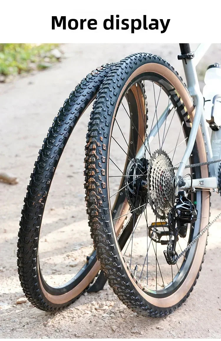 JILUER Folding Tire for Mountain and Road Bikes  27.5" Puncture-Resistant, 29" & 700c Sizes, Ultralight with Yellow Sidewalls