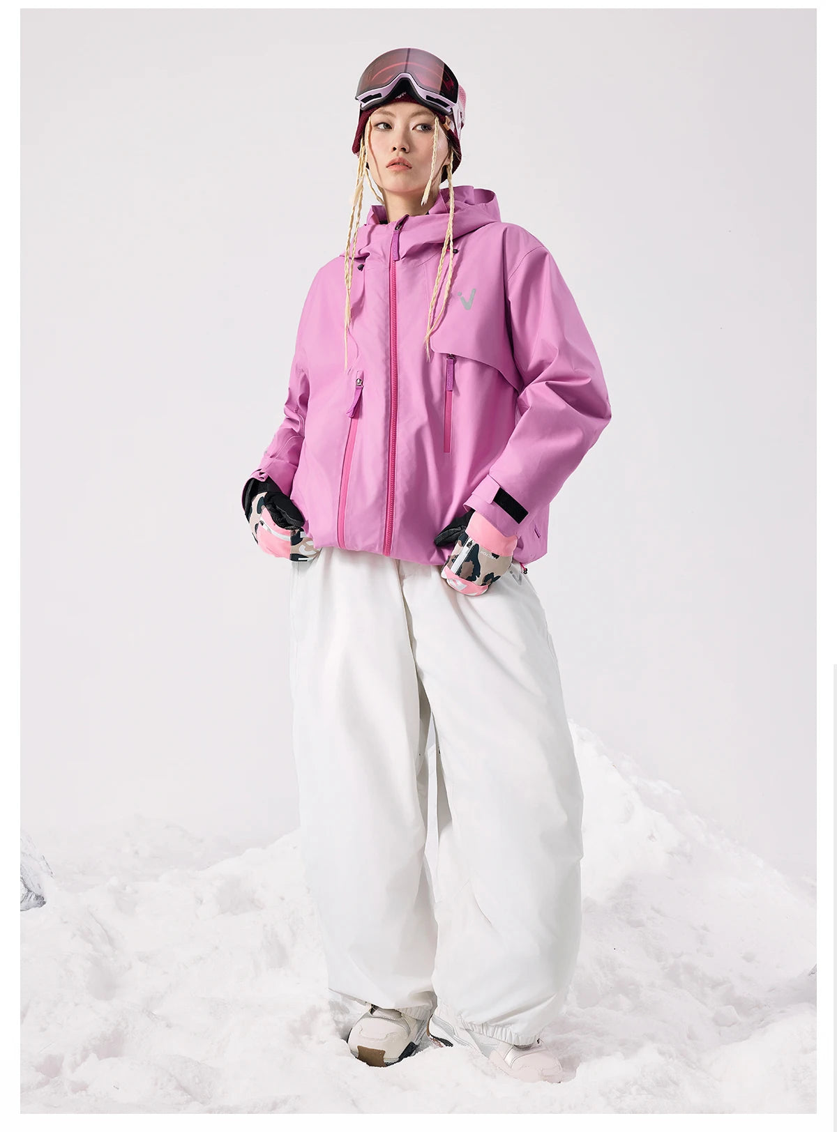 VECTOR Men Women 3L Cotton Ski Jacket Ski Pants Winter Warm Windproof Waterproof Outdoor Sports Snowboard Ski Coat Trousers