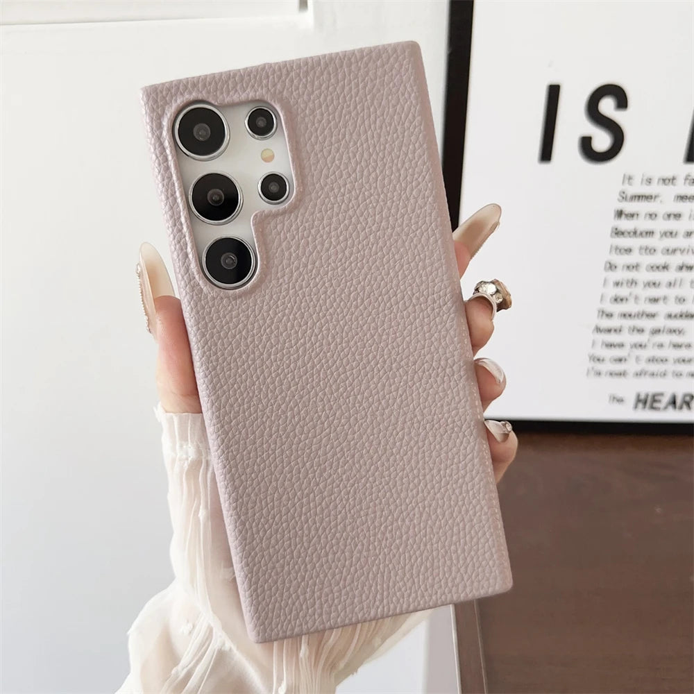 Luxury Lambskin Leather Phone Case For Samsung S22 Plus S23FE S24 Ultra A55 A35 A25 A15 A54 A34 A24 A14 A53 A33 A13 A22 PU Cover