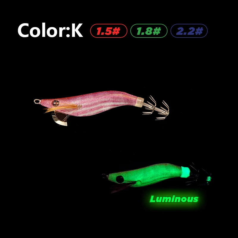 LETOYO mini squid lure 1.5-2.2# Luminous squid jig Artificial bait Cuttlefish squid bait Webfoot Octopus fishing lures