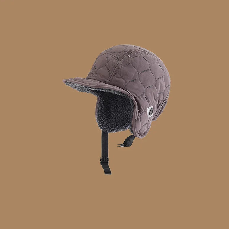Pilot Hat Outdoor Skiing Bomber Hats Adult Unisex Wool Hat Unisex Winter Thickened Ear Protector Cap Warm Waterproof Ski Cap