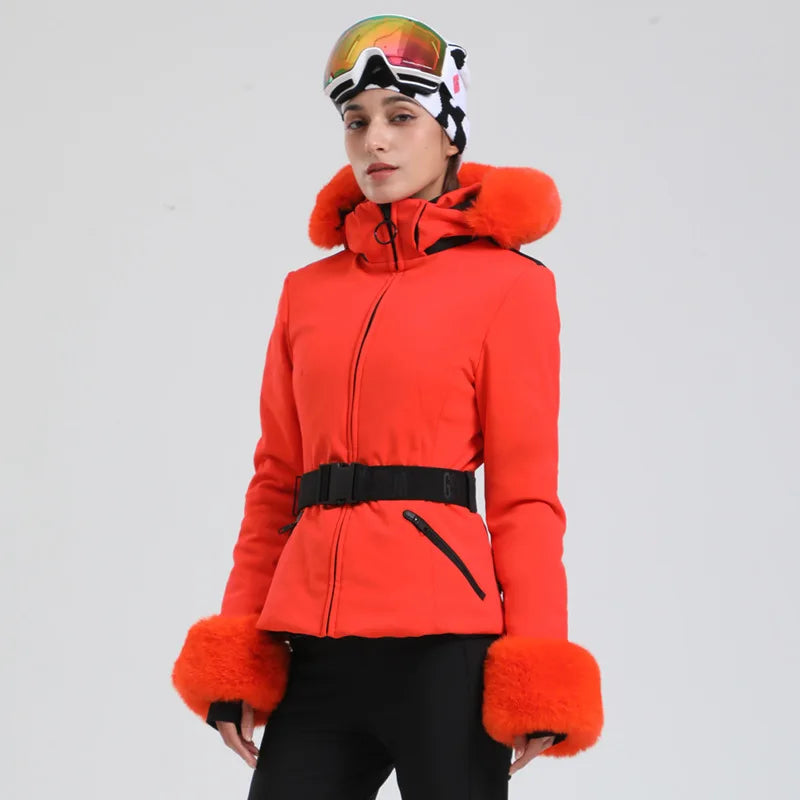Gsou Snow 2025 Women's Slim Fit Ski Jancket  Waterproof Windproof Thermal Insulated  Snow coat Breathable Winter Sports