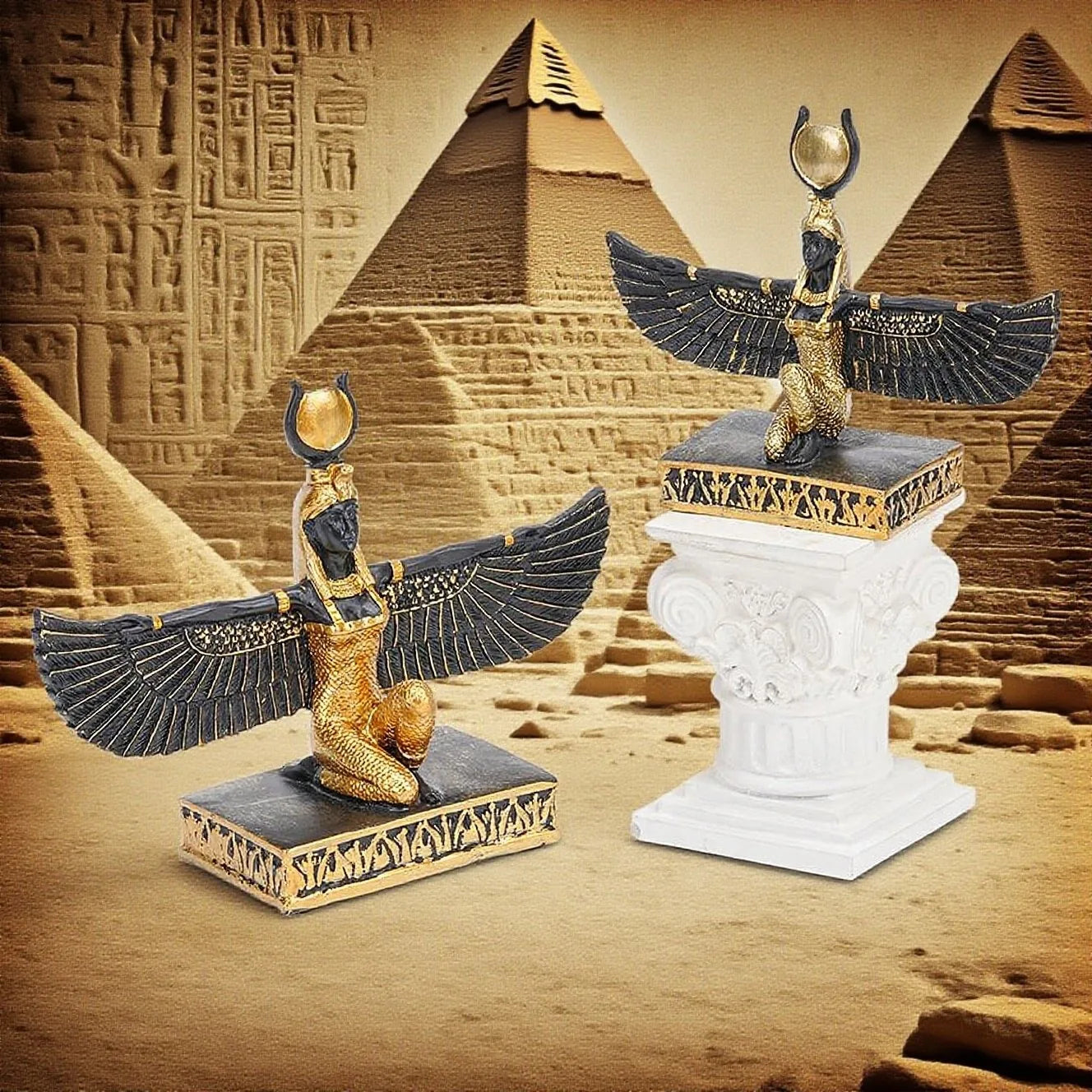 Ancient Egyptian Isis Souvenir Goddess Statue: Resin Decorative Ornament for Entryway or TV Cabinet in A Light Luxury Style