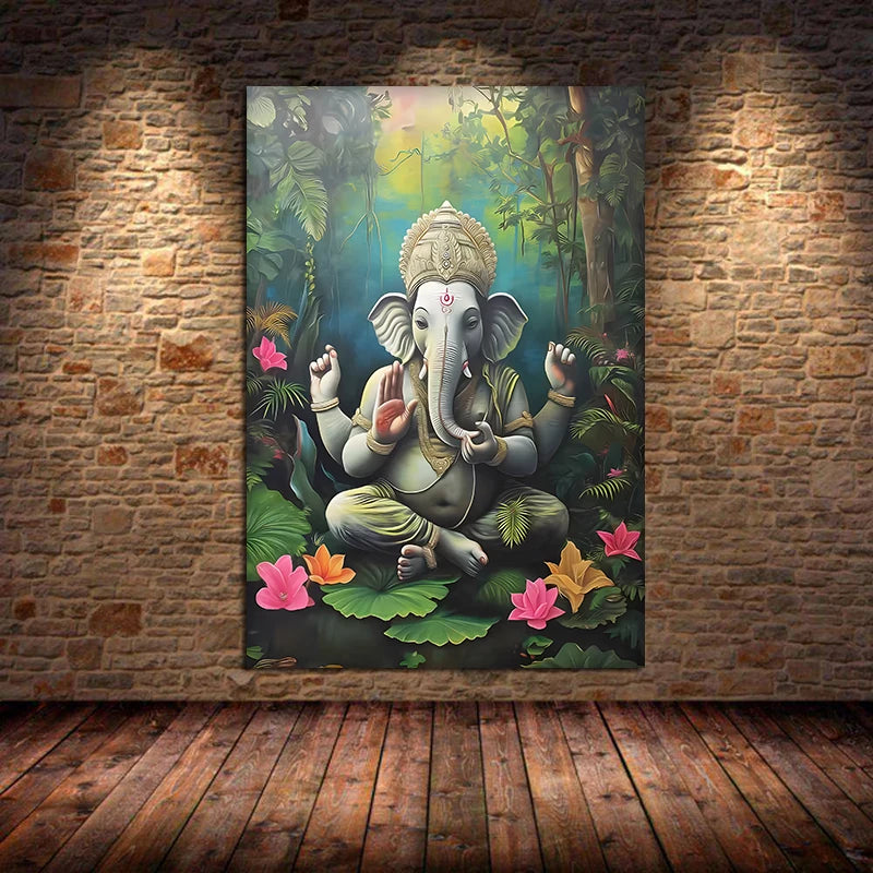 Indian Hindu Gods Lord Shiva Yoga Divine Goddess Saraswati Meditation Rt Poster Canvas Painting Wall Prints Picture Home Decor