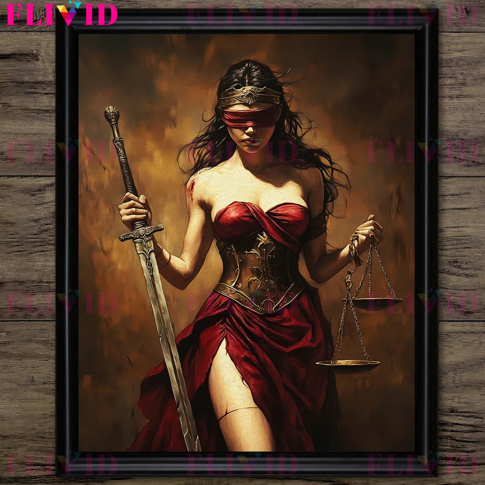 Ancient Egyptian God And Indian Four Hands Goddess Vintage Wall Art Canvas Painting,Lilith,Nyx Kali Goddess Art Poster And Print