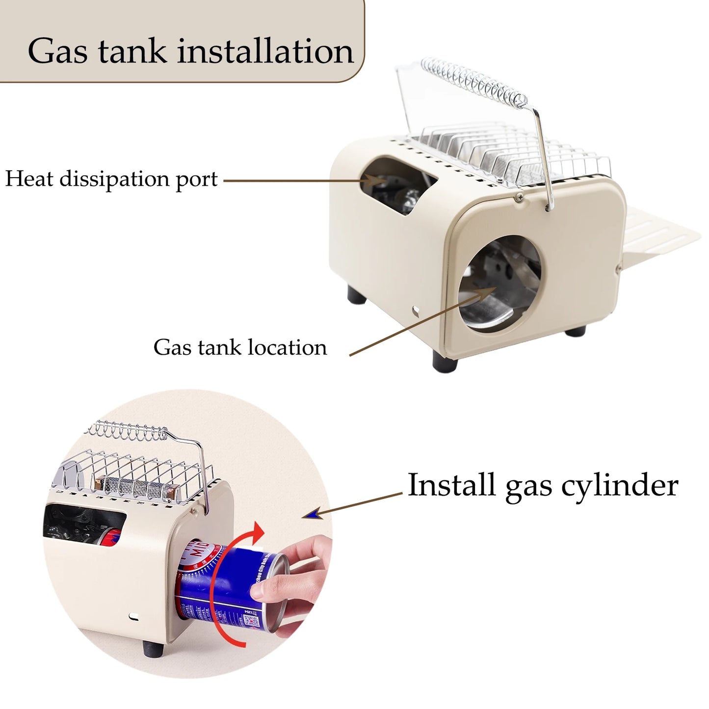 Gas Burner Camping 1200W Heating Stove Multifunction Outdoor Picnic Gas Stove Fire Stove Liquefied Gas Heater Stove
