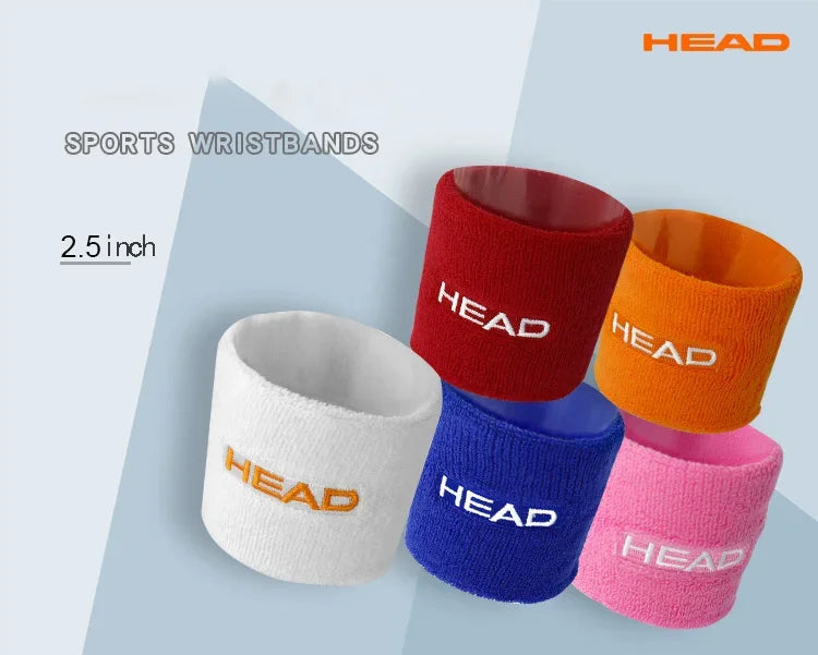 Original HEAD Tennis Wristband Badminton Sport Wristband Cotton Comfortable Sweat Wiping Non Slip Wristband