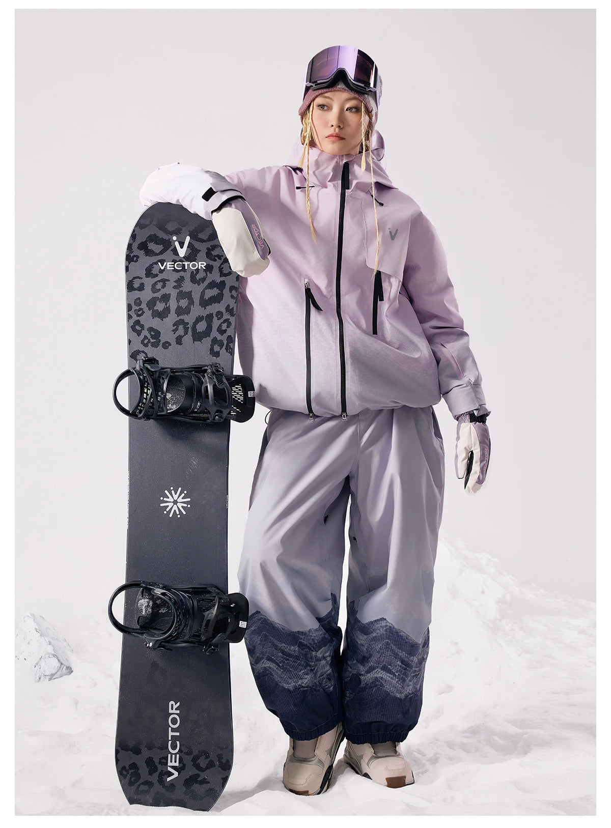 VECTOR Men Women 3L Cotton Ski Jacket Ski Pants Winter Warm Windproof Waterproof Outdoor Sports Snowboard Ski Coat Trousers