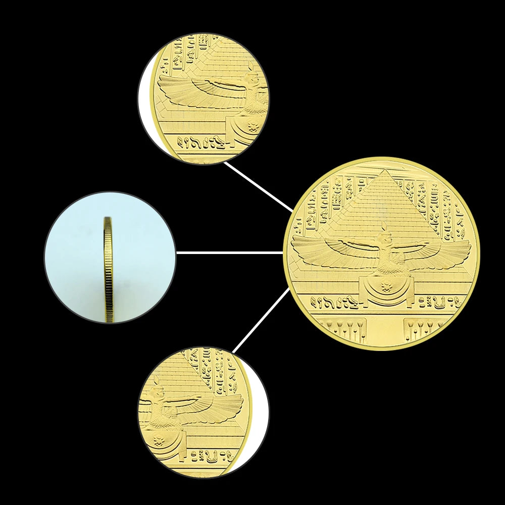 Goddess Isis Commemorative Coin Gold Silver Bronze Metal Ancient Egyptian Mystery Challenge Coin Collection Holiday Gift