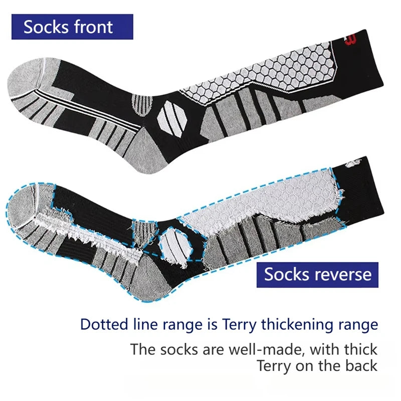 New Winter Warm Ski Socks Anti-slip Thickened Compression Snowboard Socks Thermal Moisture-wicking Knee High Socks 2026