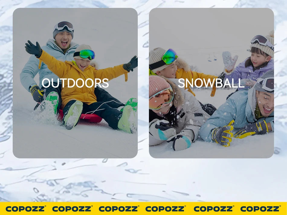 COPOZZ New Children's Ski Gloves 3M Thinsulate Wear resistant Winter Thermal Gloves Cartoon Waterproof Snowboard Gloves For Kids