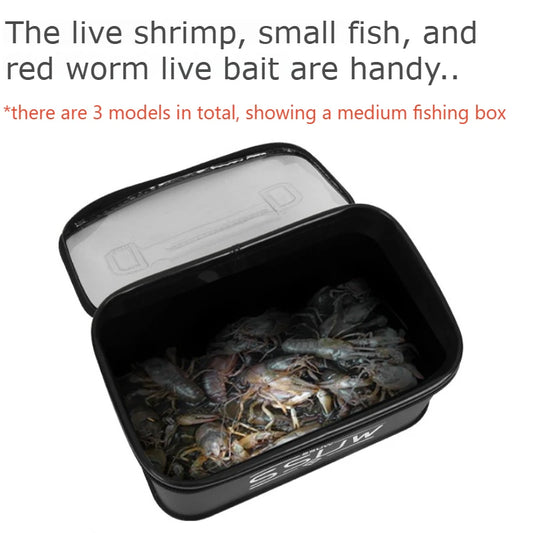 Portable EVA Fishing Tool Box, Fishing Accessory Organizer, Live Bait Storage Container, 3L/5L/7L Large Capacity Water Container
