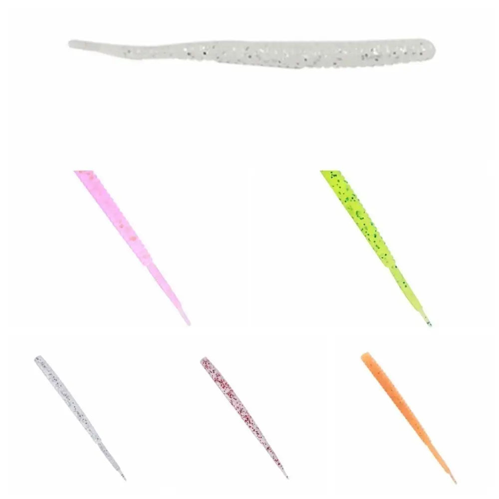 20Pcs Soft Silicone Shearable Worm Lures Small  Artificial Fishing Bait 50mm, 60mm
