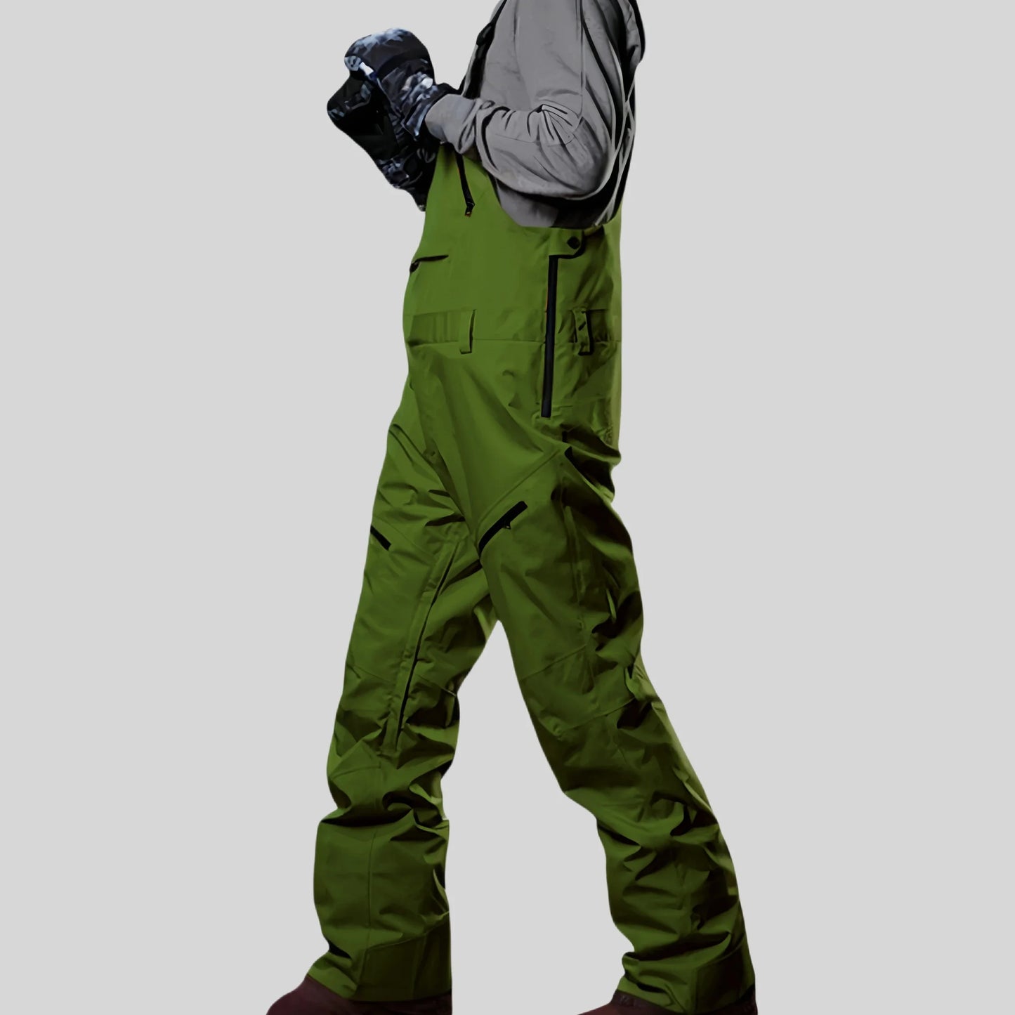 2025 Winter Skiing Pants Outdoor Waterproof Windproof Snow Trousers Men Loose Ski Overalls Snowboard Sport Strap Pants Clothing