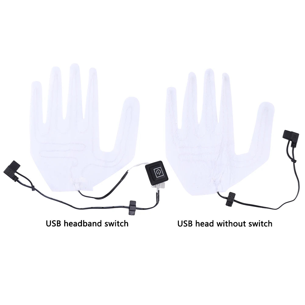 Heating Pad Heated Gloves Pad Xmas Gift USB Heated Gloves Pad Winter Warm Five-Finger Gloves Heating Pad Glove Heating Sheet
