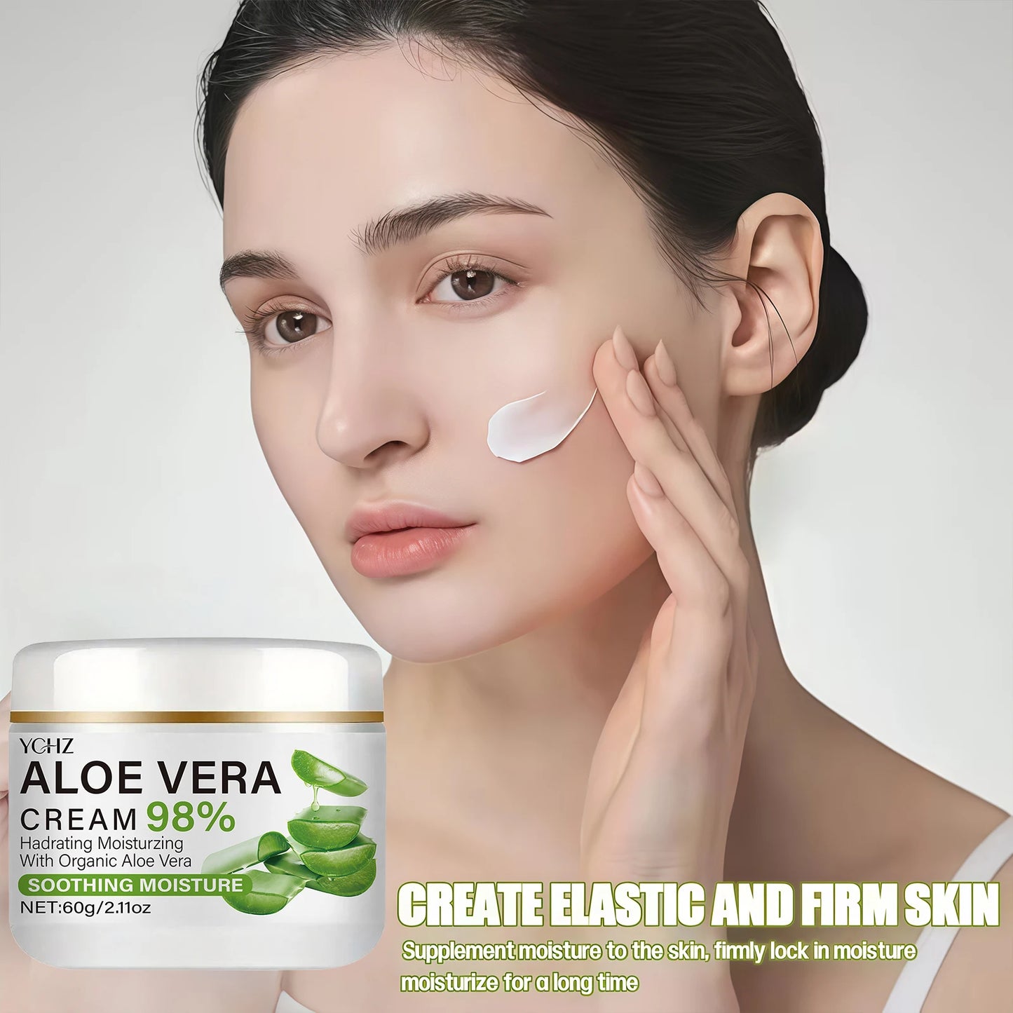 Aloe Vera Face Cream, Containing 98% Pure Aloe Vera Ingredients, Is Hydrating and Easy to Absorb, Effectively Protecting and Nourishing the Skin, Suitable for Daily Skin Care for Both Men and Women