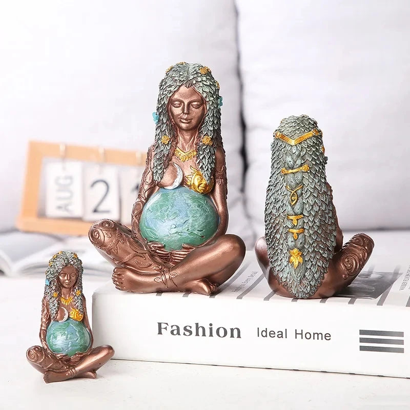 Goddess Statue Gaia Statue Mother Earth Nature Resin Spiritual Figurine Home Room Decor Garden Decoration Earth Day Decoration