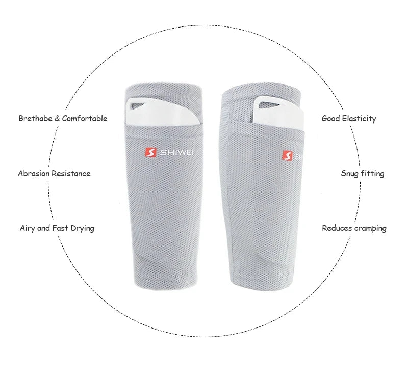 One set of Soccer Shin Guard Pads with Sleeves Kids Child Men Unisex Training Protection football accessories futbol accesorios
