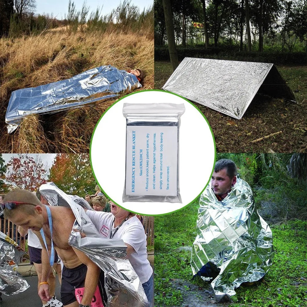 Survival Kit military Camping Multifunction Defense Equipment First Aid SOS for Wilderness Adventure With knife Thermal Blanket