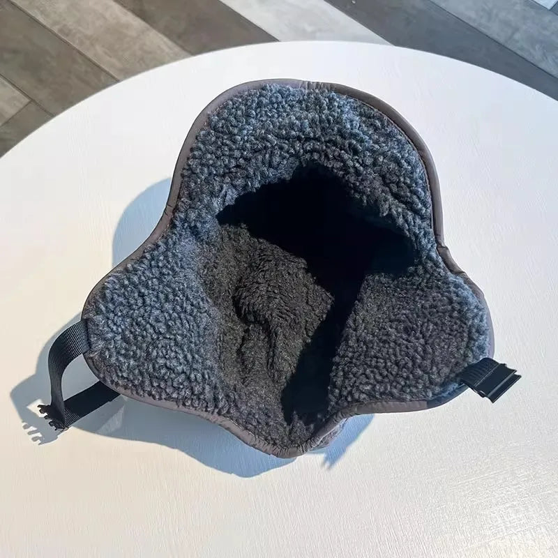 Pilot Hat Outdoor Skiing Bomber Hats Adult Unisex Wool Hat Unisex Winter Thickened Ear Protector Cap Warm Waterproof Ski Cap