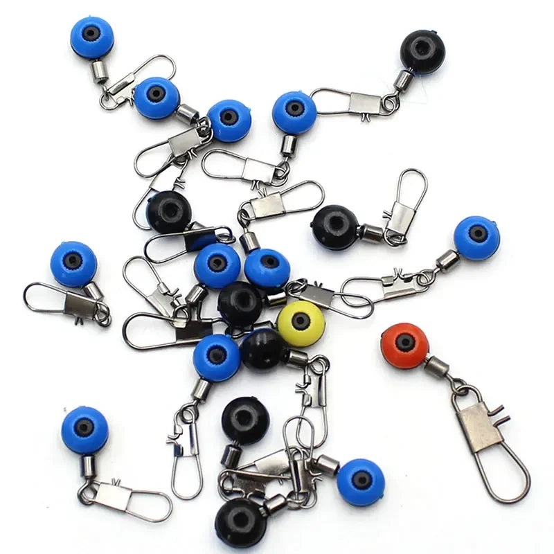 25pcs Running Feeder Swivel Bead With Snap Accessories For Carp Fishing Sliding Rolling Swivel Fishing Fishing Tools Equipment