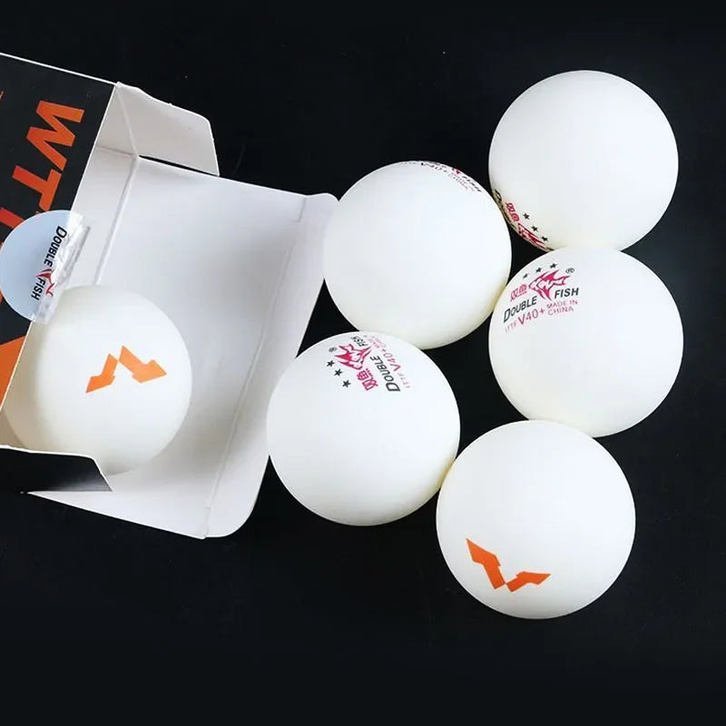 Double Fish 3 Star Table Tennis Balls V40+ Special Ping Pong Balls for WTT ABS New Material Seamed Balls for Competition 6/Pack