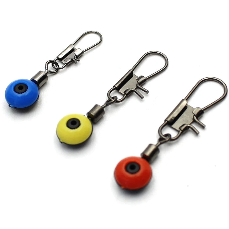 25pcs Running Feeder Swivel Bead With Snap Accessories For Carp Fishing Sliding Rolling Swivel Fishing Fishing Tools Equipment