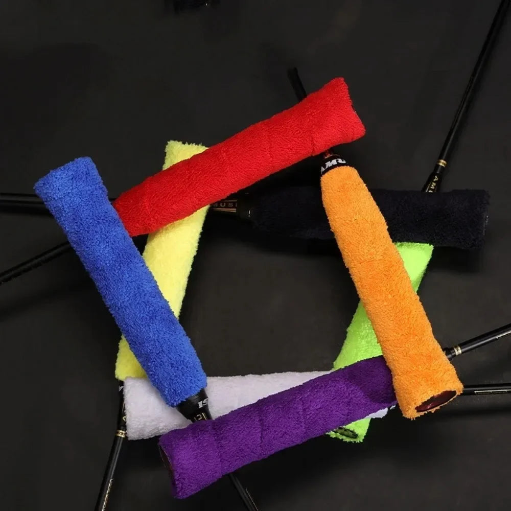 Pro Sweat-Absorbing Overgrips - Towel Grip Tape for Tennis/Badminton Rackets, Non-Slip Control Wrap w/Self-Adhesive
