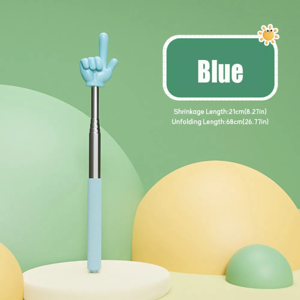 Durable Stainless Steel Teaching Pointer Telescopic Rod Finger Design Finger Reading Sticks Classroom Finger Pointer Students