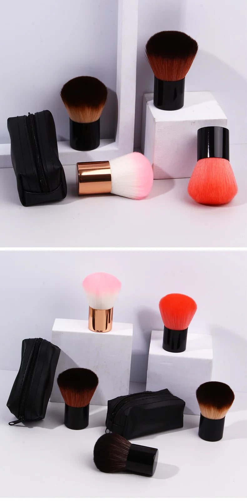 Makeup Brush Beauty Tool - 1Pcs Foundation, Blush, Concealer, Contour, Highlight, Cheek Brush for Blending, Round Angled Top