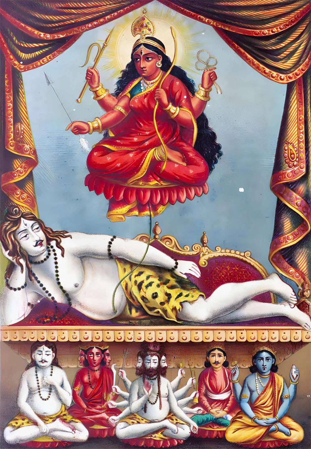 Hindu Goddess Wall Art Kali Mahavidya Poster Tantric Shakti Devi Canvas Painting Home Living Room Decoration Painting