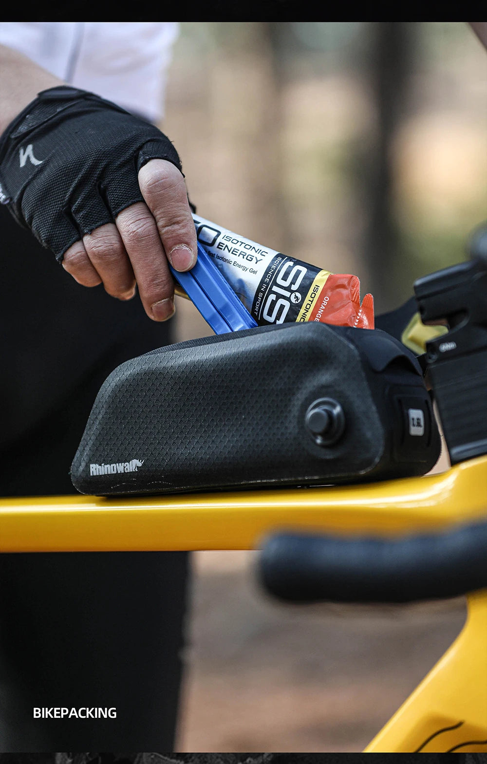Rhinowalk Bike Top Tube Bag 0.6L/1.3L IPX4 Waterproof Magnetic Flip Front Frame Bag Anti-Slip Bikepacking For MTB Road Gravel