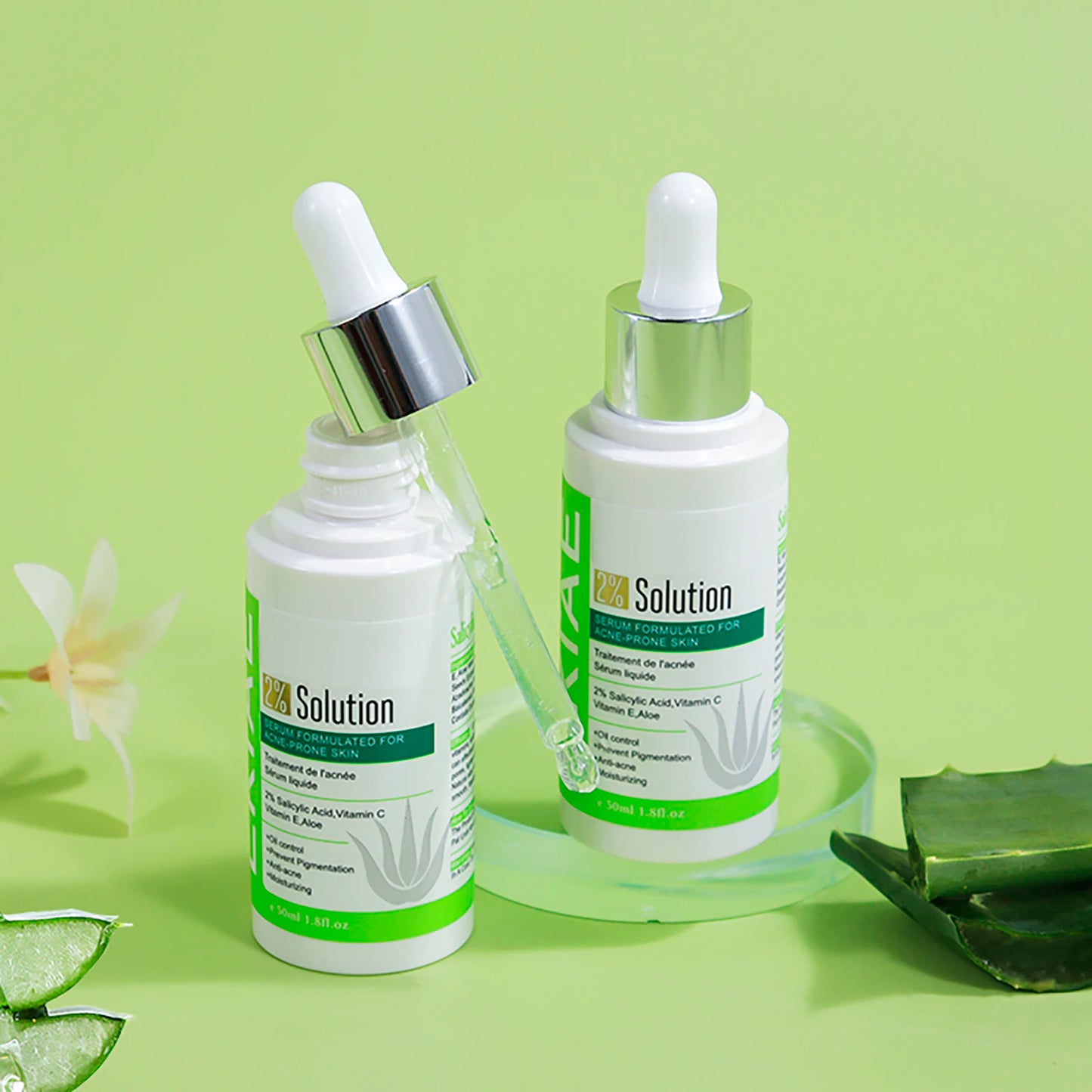 LKIAE Aloe Vera Lightening Face Serum, Idea Facial Essence to Anti Acne, with Vitamin C, Vitamin E, Moisturizing, Clean Skin