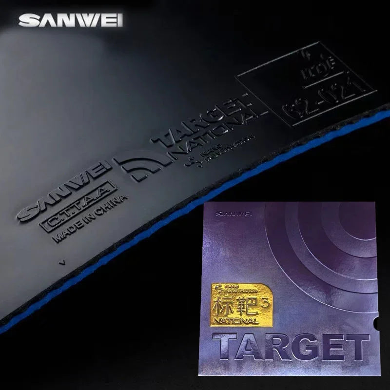 Original SANWEI TARGET 3 National Table Tennis Rubber Sticky Rubber Blue Sponge Target 3 Professional Ping Pong Cake Sponge