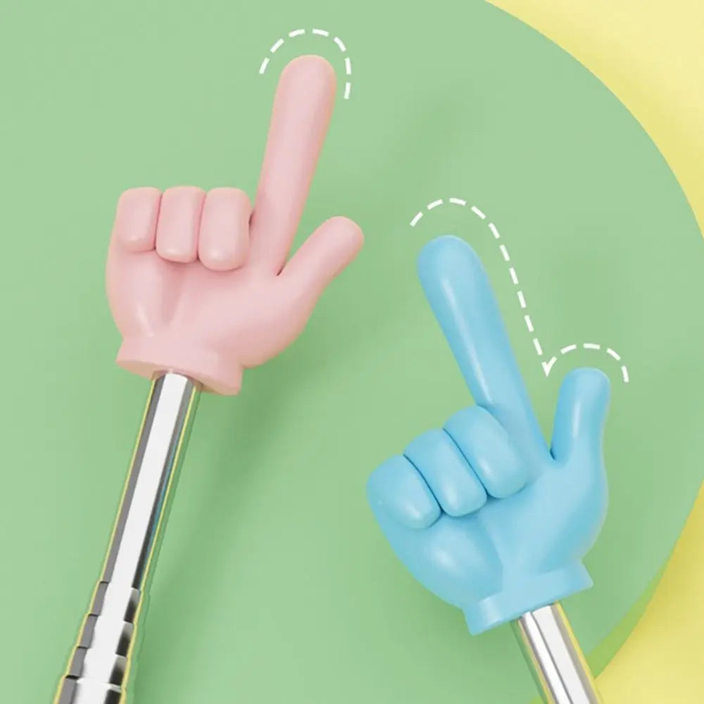 Durable Stainless Steel Teaching Pointer Telescopic Rod Finger Design Finger Reading Sticks Classroom Finger Pointer Students