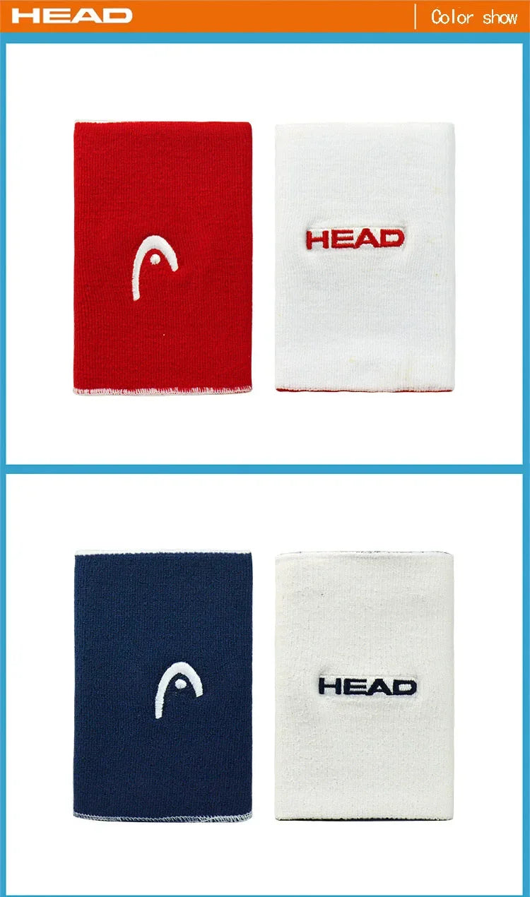 Original HEAD Tennis Wristband Badminton Sport Wristband Cotton Comfortable Sweat Wiping Non Slip Wristband