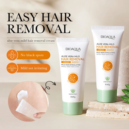 60g men/women aloe vera painless permanent hair removal cream, fast, thorough, gentle and smooth skin, hair removal care product