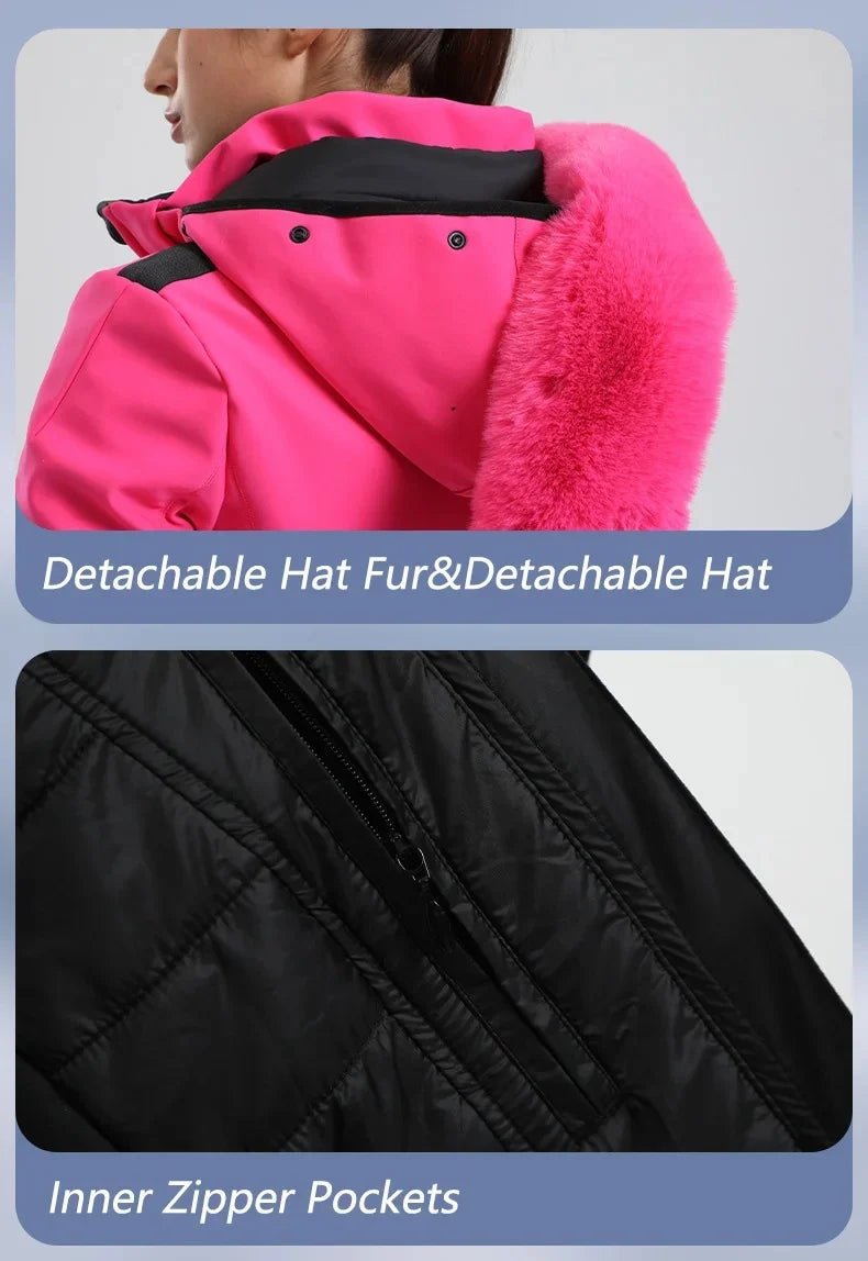 Gsou Snow 2025 Women's Slim Fit Ski Jancket  Waterproof Windproof Thermal Insulated  Snow coat Breathable Winter Sports