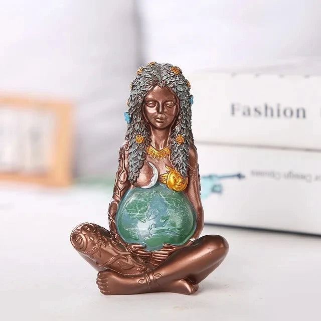 Goddess Statue Gaia Statue Mother Earth Nature Resin Spiritual Figurine Home Room Decor Garden Decoration Earth Day Decoration