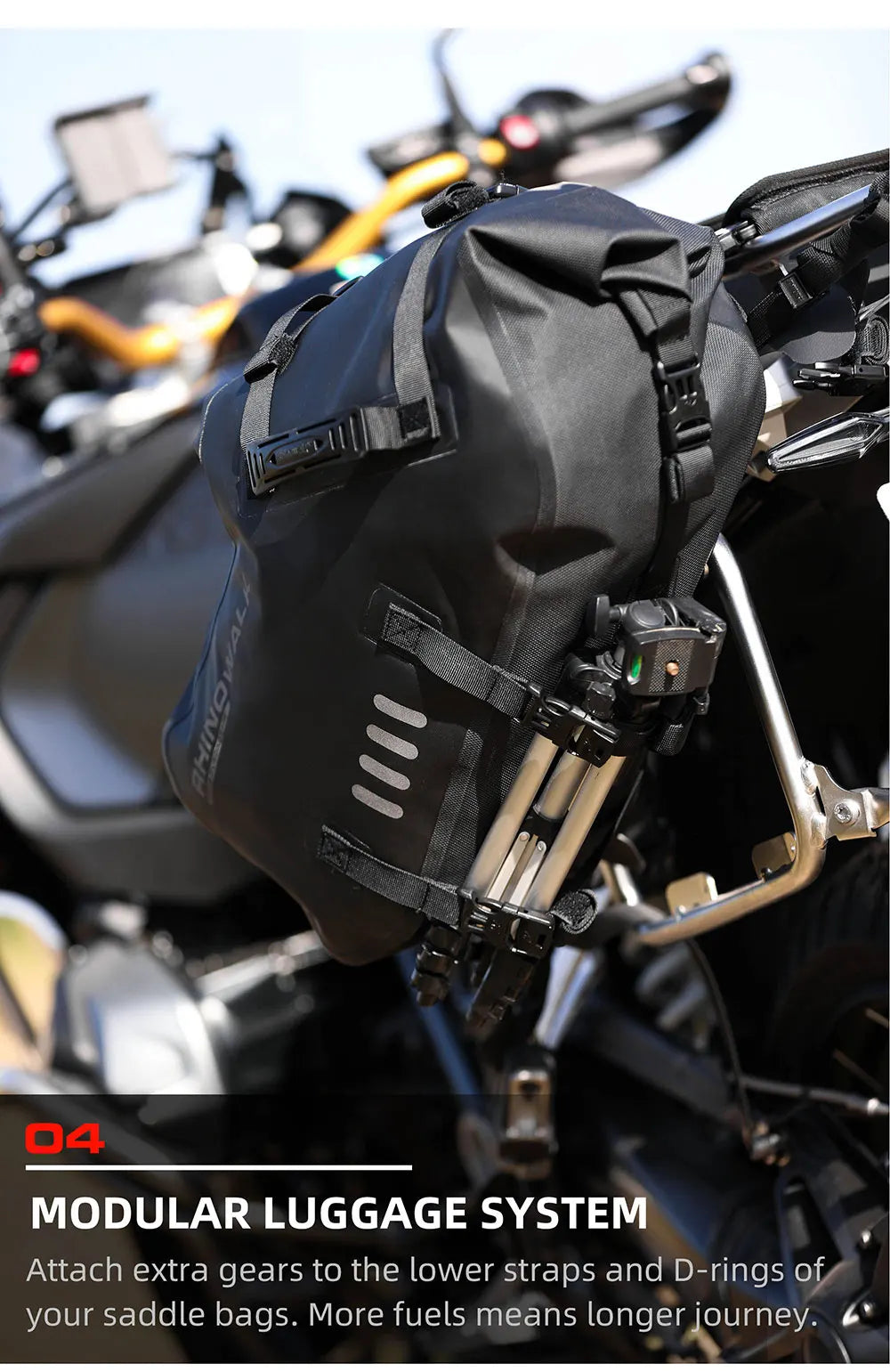 Rhinowalk Motorcycle Side Bag 2PC 100% Waterproof 18L/28L/48L Motorbike Saddle Bag Motor Pannier Bag Saddle Bags Travel Luggage