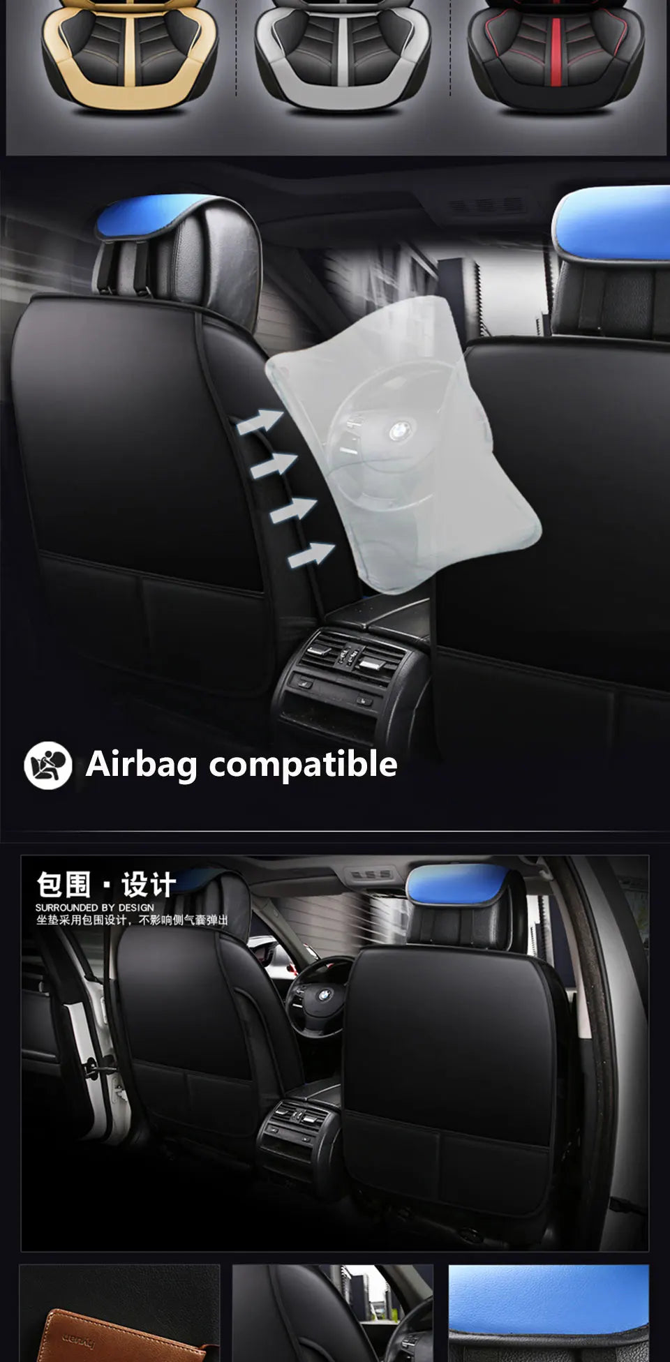 Car Seat Cover Set for Ford Focus 2 Fiesta Focus 3 Mondeo mk4 Focus mk2 Focus Fusion Kuga Ranger Focus mk3 Fiesta mk7 Mondeo mk3