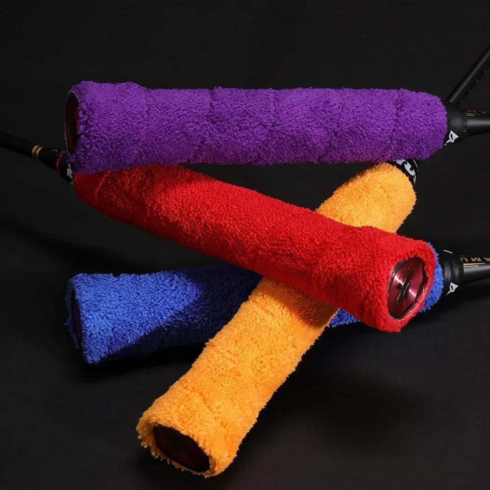 Pro Sweat-Absorbing Overgrips - Towel Grip Tape for Tennis/Badminton Rackets, Non-Slip Control Wrap w/Self-Adhesive